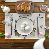 Garhelper Easter Bunny Tabela Placemat, 30 * Sezonski stolni prostirke za zabavu Kuhinja Diclu Decor