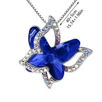 Mchoice Leptir ogrlica za žene Multi-Color Crystal Charm Slatki Dainty Butterfly Privjesak za rinestone