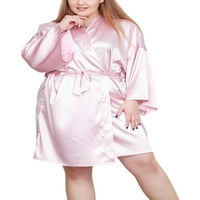 Dame Robe V izrez Nighthowns Plus size za ogrtač Žene Soft Robes Lounge Pijamas Pink 4xl