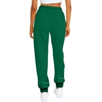 Ženski modni sport St. Patrickov dan Ispiši džep za crtanje Ležerne dukseve hlače, zeleno, m
