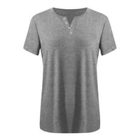 Prevelike majice za žene Ljeto casual majica kratkih rukava izrez vrhove čišćenja labav fit dressy tunika