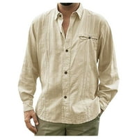 Košulje za muškarce Modni casual dugačak dugme na plaži na plaži Vrhund-down rukava Solid bluza Muške