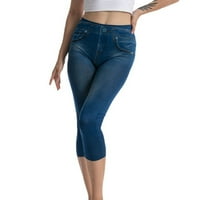 Zunfeo gamaše za žene - elastične Capris visoki struk Slim-noga Sport Yoga hlače Ispisano Ležerne prilike