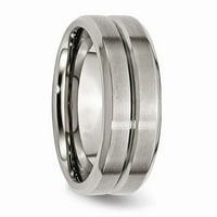 Čvrsta titanijum ušunjena za muškarce mat brušeni završetak i vjenčani prsten, udobnost veličine 10,5