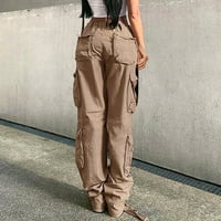Posijego ženske asortalne atraktivne pantalone s niskim strukom labave ravne hlače planinarenje padobranske