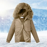 Ženska zimska kaput rever ovratnik dugih rukava Vintage zgušnjava kaput jakna topla kapuljača gusta