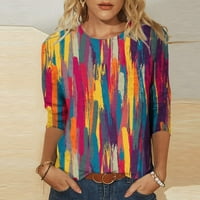 Bluza veličine Termeek Plus za žene, ženske jesene majice cvjetni rukav tiskani majica za majicu