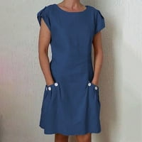 Haljine za žene plus veličine bez rukava s rukavima okrugla izrez Midi fit i flare dnevno casual elegantno