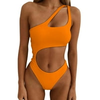 Žene kupaćih kostima Bikini Visoko struk Jedno rame za rezanje visokog struka Bikini set Crisscross