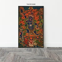 Klasični religiozni poster - Vintage Duhoual Print - Unfamed Wall Art - Poklon za umjetnika, prijatelju - Mahakala i drugovi, hinduizmizam, božanstvo, budizam - zidni dekor za dom, ured