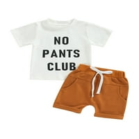 Bagilaanoe Newborn Baby Boy kratke hlače Postavite skraćeno slovo pisma za ispis majica + kratke dojenčad