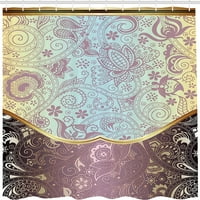 Sonertnt Istočno tuš za tuširanje, orijentalni i apstraktni swirly cvjetni okvir Vintage stil Paisley