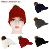 Odrasle žene muškarci zimski kukičani šešir pletiva hat bejzbol kapa za dlake topla kapa, mornarice