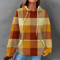 Ersazi ženske vrhove jesen ženski modni kapuljač s kapuljačom božićnog tiskanog džemper u čistini žuti