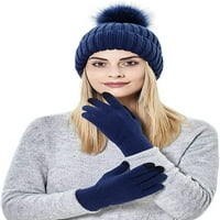 Muryobao ženske zimske pletene nožnu hat na dodirnim zaslonom na dodirnu rukavice postavljaju toplu