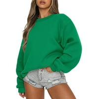 Jesen Ženska odjeća Boho Top dugih rukava Povreda pulover pulover Puno boje ležerne vrhove za žene zelene