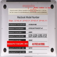 Kaishek Hard Case Shell Cover samo kompatibilan je samo objavljen najnoviji najnoviji macBook Pro 15 Model dodira: A1707 i postrojenja 0439