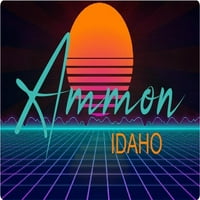 Ammon Idaho Vinil Decal Stiker Retro Neon Dizajn