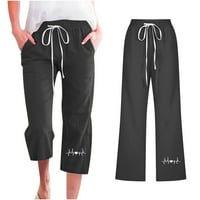 Ženska posteljina Capris plus veličina, posteljine za žene za žene nacrtavanje širokih ležajeva hlače