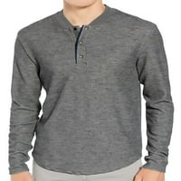 Beiwei Muns casual osnovna majica lagana obilazna fit bluza muškarci solidne boje Radni tee Sivi XL