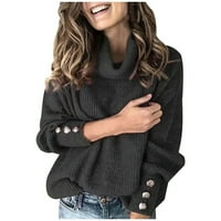 Chunky Turtleneck džemperi za žene dugih rukava Pleteni džemper džemper vrhovi turtleneck pleteni džemper