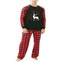 Usklađivanje obiteljske božićne pidžame set Elk grafički vrhovi kaidni pantalone žene muškarci djeteta