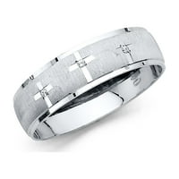 Jewels 14k Bijeli zlatni prsten Muški kubični cirkonij CZ godišnjica vjenčanica veličine 9.5