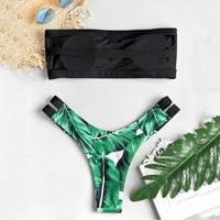 Cara Lady Women Floral Print Bikini Set Push-up kupaći kostim odjeće kupaći kostim crni l