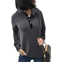 Amousa prevelizirani duksevi ženski džemper pusti boje patchwork s visokim ovratnikom dugih rukava pulover