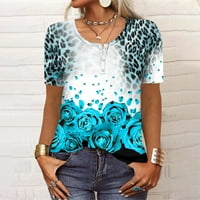 Ballsfhk Majice kratkih rukava za žene uzorak Ispis grafičkih tina Bluze casual plus veličina osnovnih