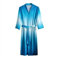 Gradient Pijamas Robe za žene duge lagane mekano spavanje za spavanje sa pojasom