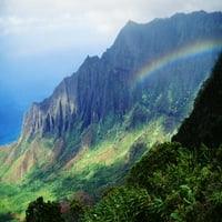 Havaji, Kauai, Obali, državni park Kokee, Viewint doline Kalalau sa Rainbow plakat Print