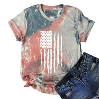 Slatka Patriotska majica Dan nezavisnosti Žene Ljetne vrhove Majica Tees Funny Slatka kratka rukava