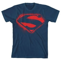 Justice League Superman užaren logotip mornarskog majica-X-Large