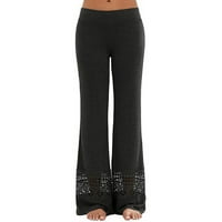 Pgeraug pantalone za žene Nove čipke Šuplje široke nogave hlače Sportske solidne boje Yoga hlače yoga