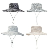 Yeektok upf 50+ maskirni ribolovni šešir sa žicom širokim rubom za muškarce za muškarce, crno-bijelo