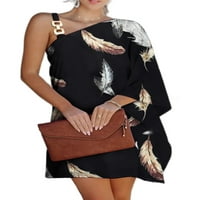 Rejlun Ženska majica Haljina Stherppy Sunderss Bat rukava kratke mini haljine labave boje na plaži na