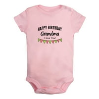 Sretan rođendan baka Volim te noviteti Rompers za bebe, novorođene bebe Unise Bodysuits, novorođenčadi, toddler 0-mjeseci djeca jednodijelna ousfeta