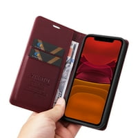 Torbica Dteck Wallet za iPhone 11, luksuzno PU kožnog kartona Držač flip folio futrola sa kamenom naklonjenom