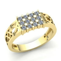 Prirodno 0.33carat okrugli rez Dijamantni muški klaster Angažman godišnjice prstenasto 18K ruža, bijelo ili žuto zlato F VS1