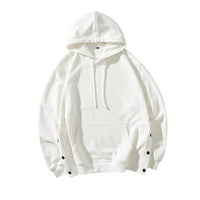 Leey-World Hoodies za muškarce Pulover dukseve za muškarce pune zip duksela s kapuljačom Slim Fit Softshell s kapuljačom bijela, XL