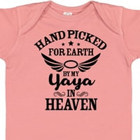 Inktastična ručna ručna za zemlju moja Yaya na nebu s anđeoskim krilima poklon dječaka baby ili baby