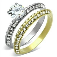 Ženski prsten od nehrđajućeg čelika od nehrđajućeg čelika od nehrđajućeg čelika sa AAA CZ CZ - veličina