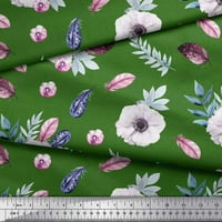 Soimoi Green Rayon tkanina odlazi i anemone cvjetno tiskano tkanine široko