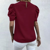 Ženski bluzes posada izrezana bluza modne ženske plus ljetne majice kratkih rukava crvene m