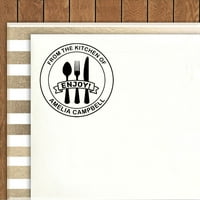 Printtoo Personalizirano crno-inking kuhinjski kuhinjski običaj Stimper Business Monogram Okrugla teški