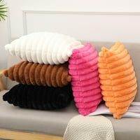Zioy kvadratni jastuk za jastuk FAU zečje krzno rebrasto plišano puna boja meka kauč na kaučur za krevet