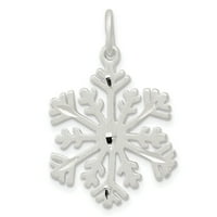 Carat u Karatsu Sterling Silver Diamond-Cut Satin Snježna pahuljica Privjesak sa sterlijskim srebrnim