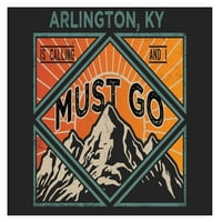 Arlington Kentucky 9x suvenir Drveni znak sa okvirom mora ići na dizajn