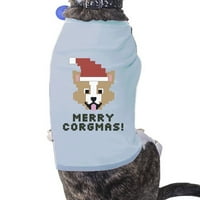 Merry Corgmas Corgi PET majica Plavi pamučni poklon za božićne pse
